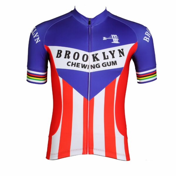 Cykeltrøje Kort Arm Retro Vintage Brooklyn Blå