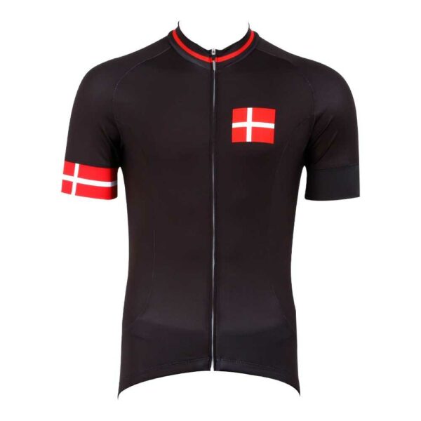 Cykeltrøje Danmark, kort arm, sort
