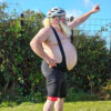 Cykelshorts Danmark med seler og gelpude, store størrelser